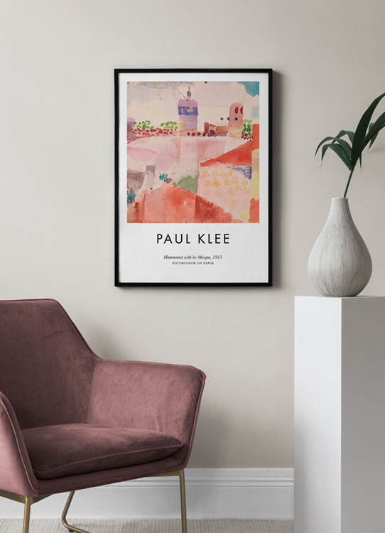 Paul Klee the Vase Painting Abstract Canvas Wall Art Print Poster with Hanger 